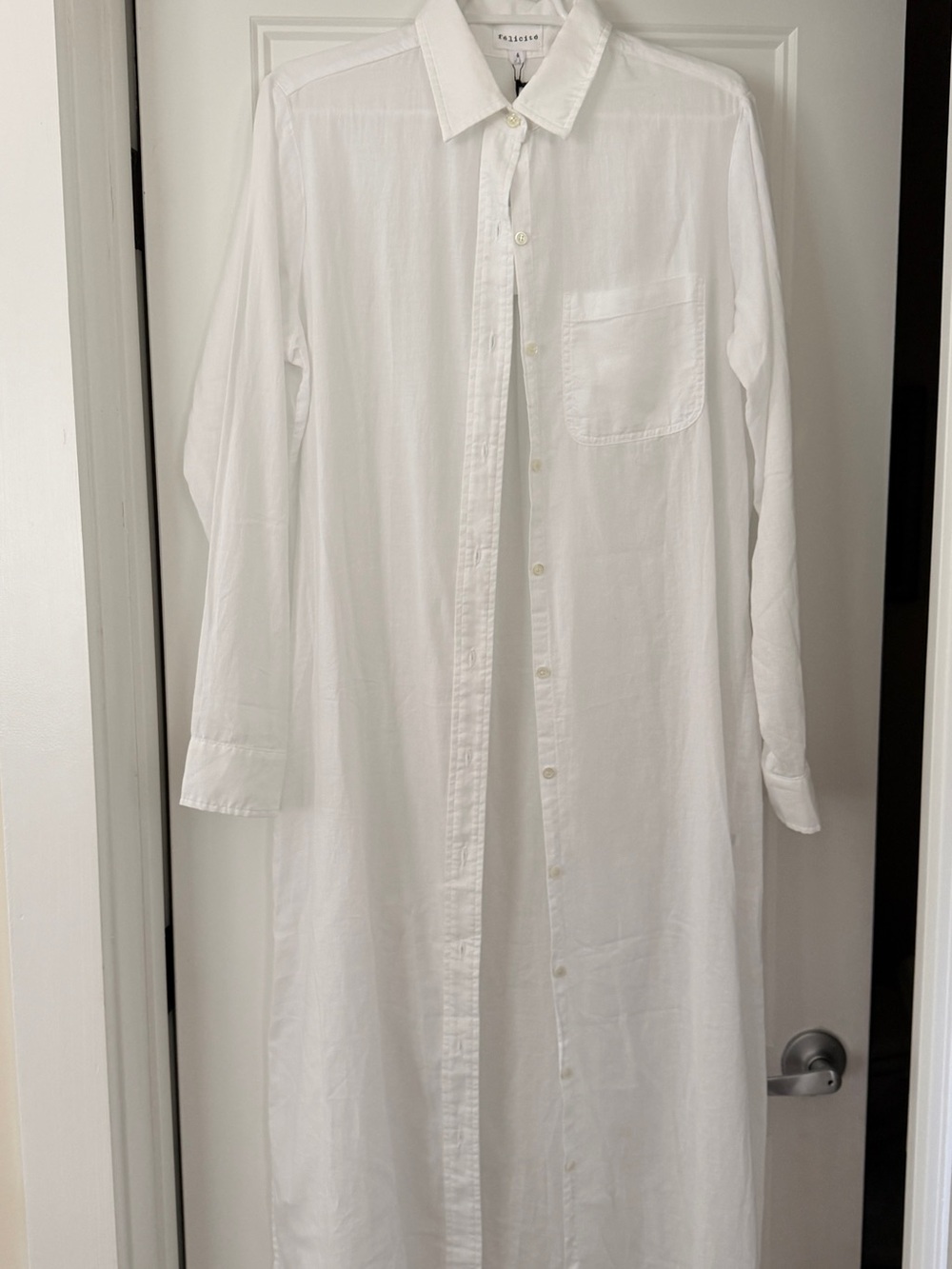 Classic White Maxi Shirt Dress - Lightweight Button-Down